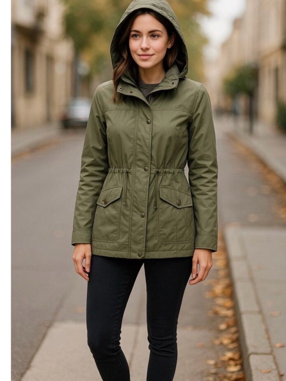 Banana Republic Olive Green Llano Hooded Anorak Rain Jacket Small